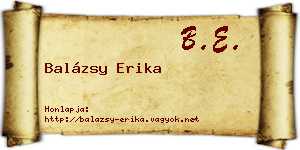 Balázsy Erika névjegykártya
