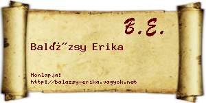 Balázsy Erika névjegykártya