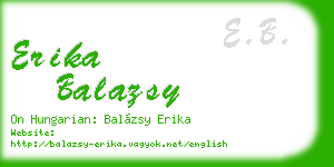 erika balazsy business card